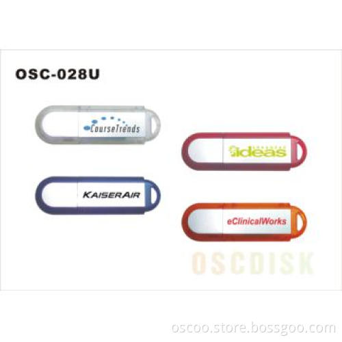 Flat style USB flash drive with Translucent body